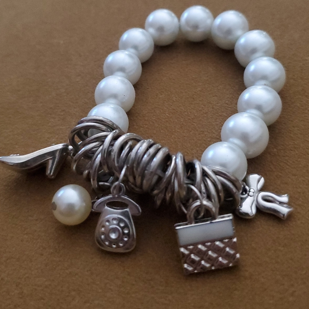 Adorable Pearl & Charms Bracelet
